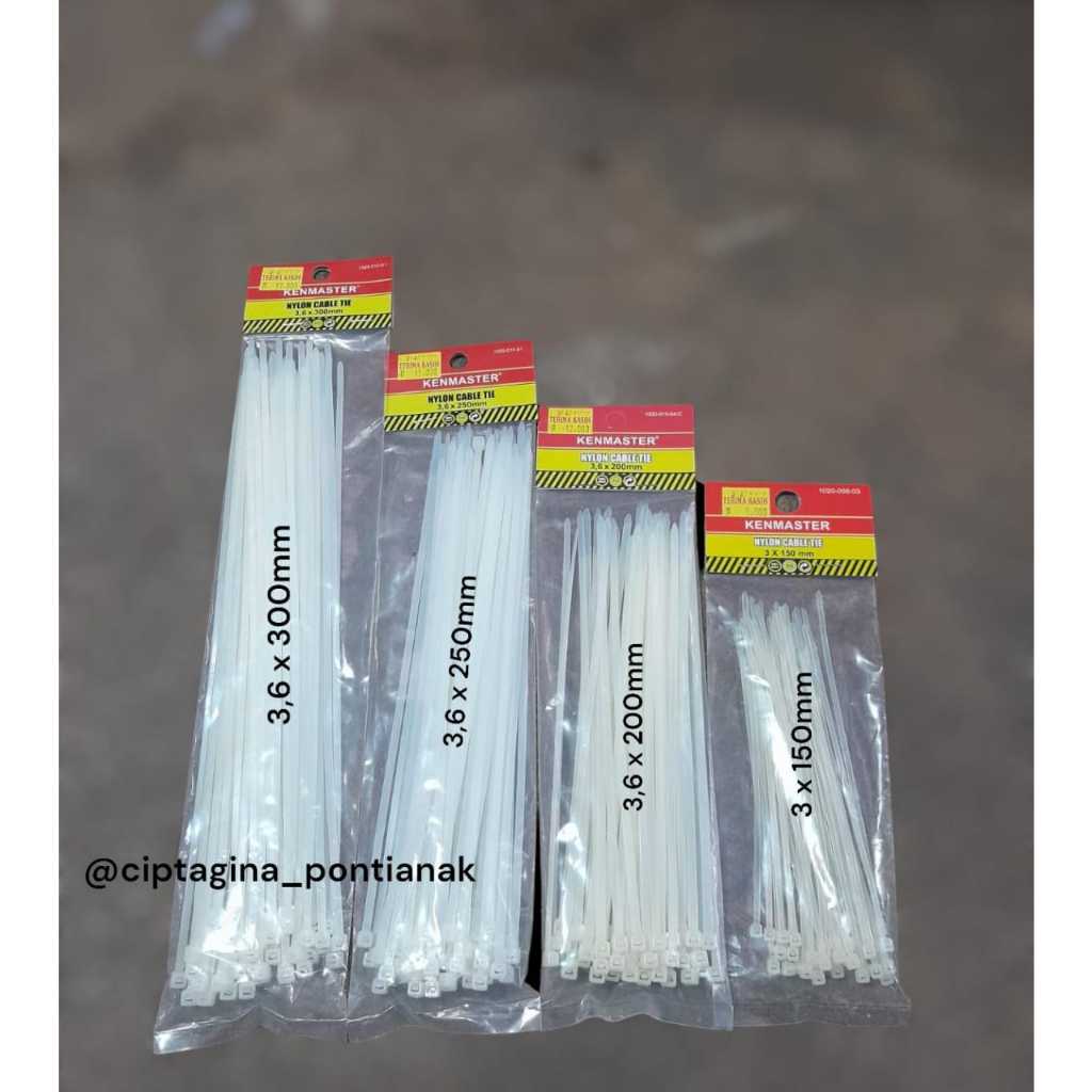 

NYLON CABLE TIE / KABEL TIES PUTIH SERBAGUNA BERBAGAI UKURAN - MURAH!!!