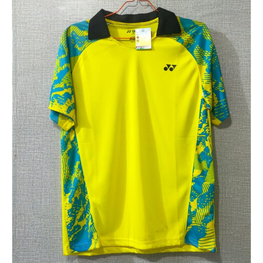 baju badminton bulutangkis Yonex kuning kerah size L , XL