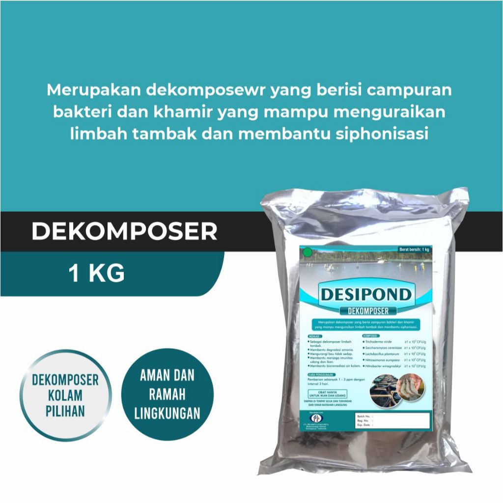 

Dekomposer Siphonisasi Tambak Udang Vaname - DESIPOND 1 KG Powder