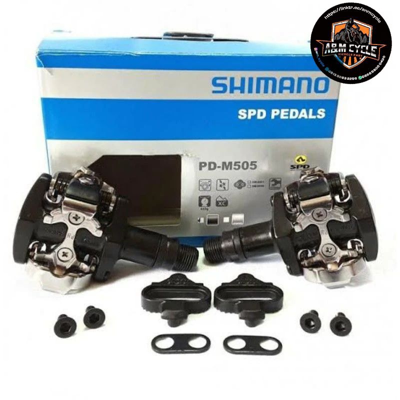 Pedal cleat MTB Shimano M505 include cleat SH51 pedal cleat mtb shimano original cleat sepeda gunung