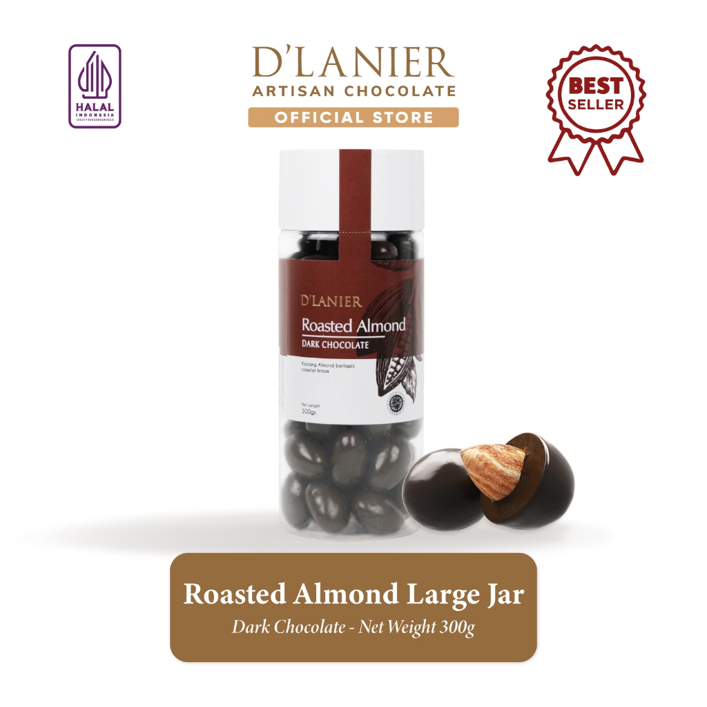 

D'Lanier Roasted Almond with Dark Chocolate - 300 gr (Large Jar)