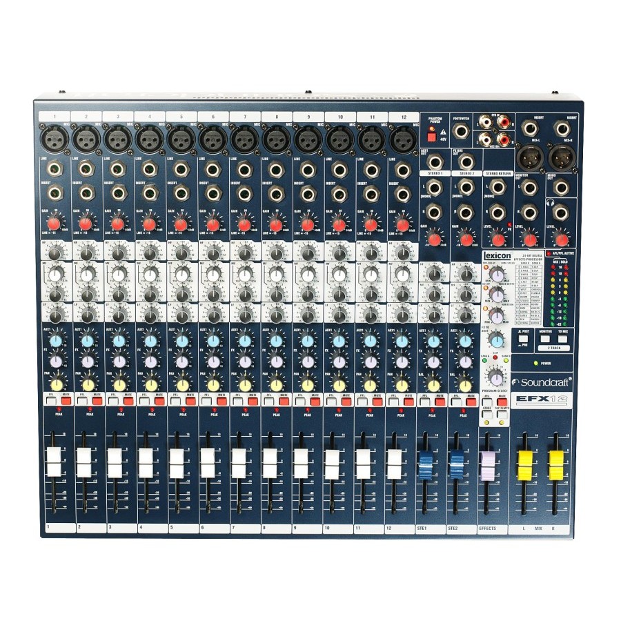 Mixer Audio Soundcraft EFX Series EFX12 EFX 12 NEW 12 Chanel 12Ch Efek Reverb Lexicon Grade A Full 1