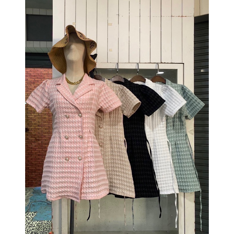 Dress kerah kancing depan bkk / dress bangkok / baju formal / dress formal / baju bangkok