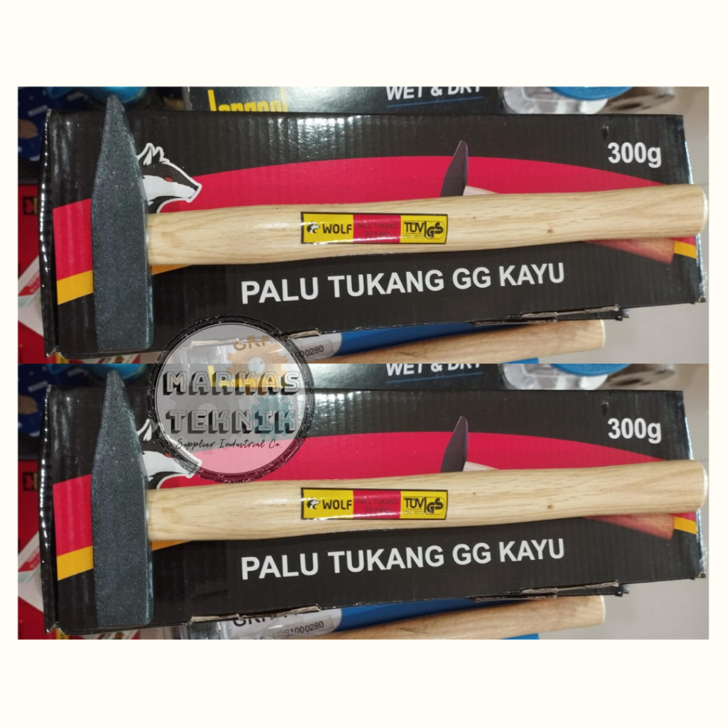 WOLF Palu Tukang Gagang Kayu 300 gr / Palu Tukang Gagang Kayu 300GR