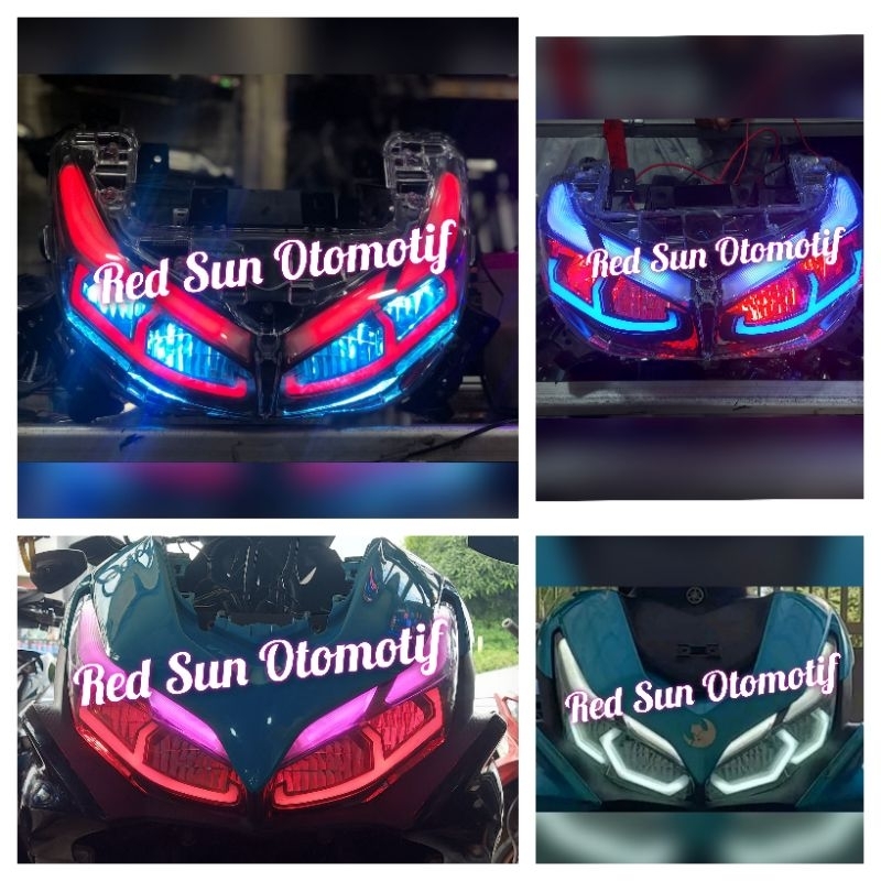 Reflektor Lampu depan alis lazy Hexa hexagon Hexaframe frame  + Alis Running  aerox New 155