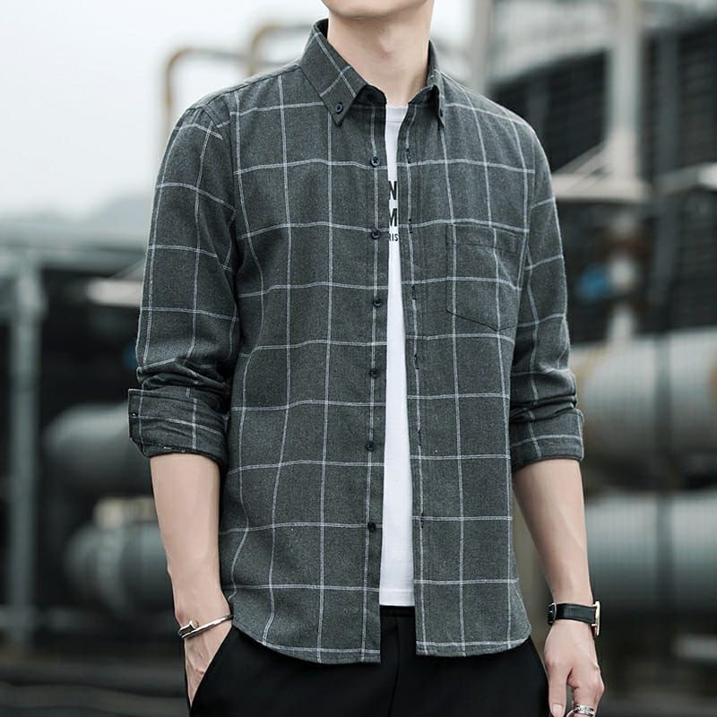 kemeja flanel pria motif lengan panjang distro (ori) flanel kotak- kotak kualitas premium