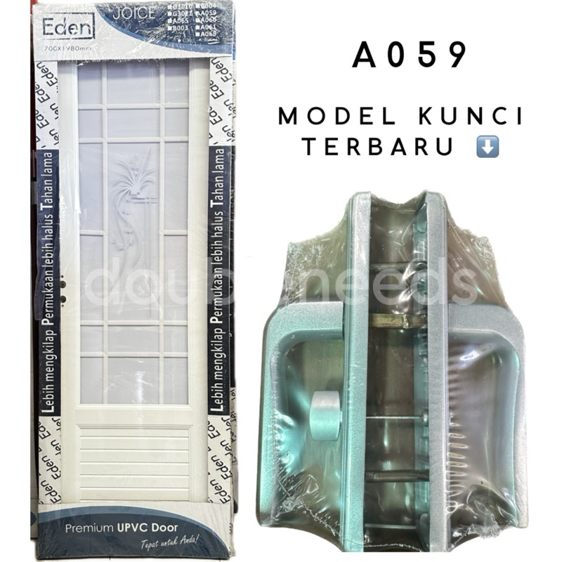 PINTU UPVC EDEN KACA A059 / PINTU KACA / PINTU UPVC / PINTU KAMAR MANDI