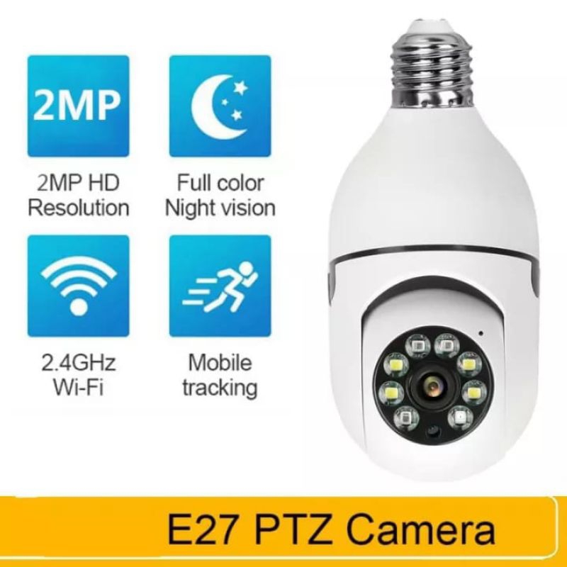CCTV IP PTZ MINI KAMERA CCTV BHOLAM LAMPU APLIKASI ICSEE WIRELESS