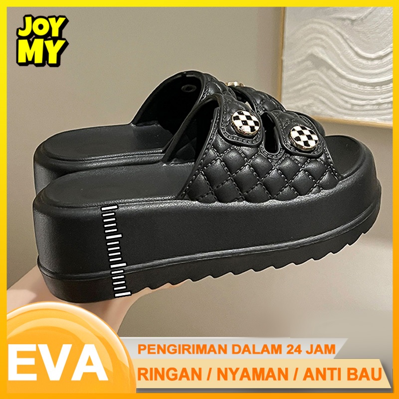 Joymy Sandal Wedges Wanita Tinggi 5Cm Terbaru Korea Jelly Casual Sendal Gunung Wanita Kekinian Karet