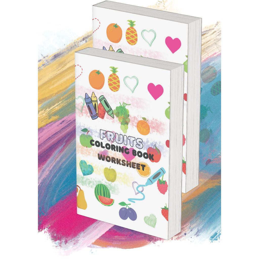 

Printable Page Fruits Coloring Book Work sheet PDF A4
