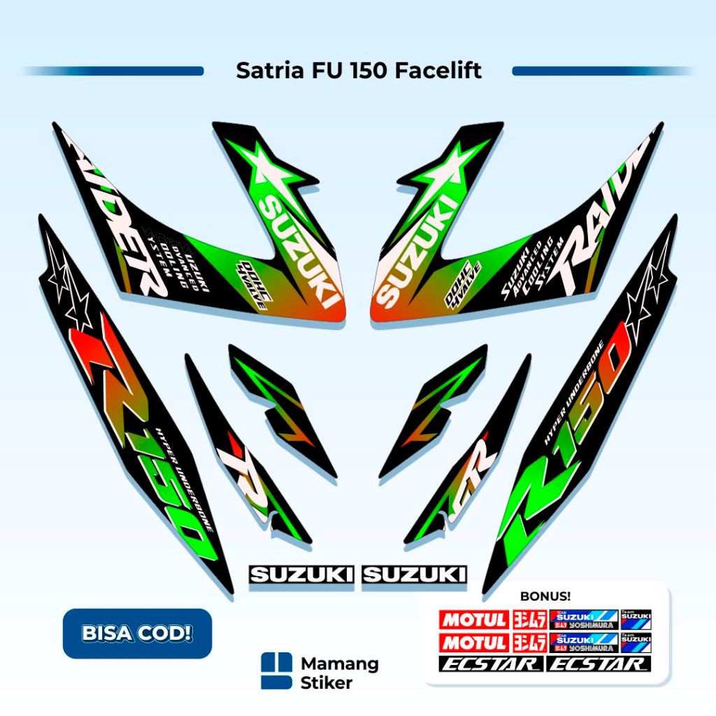 Striping Satria FU Facelift Variasi (2) Custom Tipe S Raider Original SGP Api R 150 R150 F F150 Road