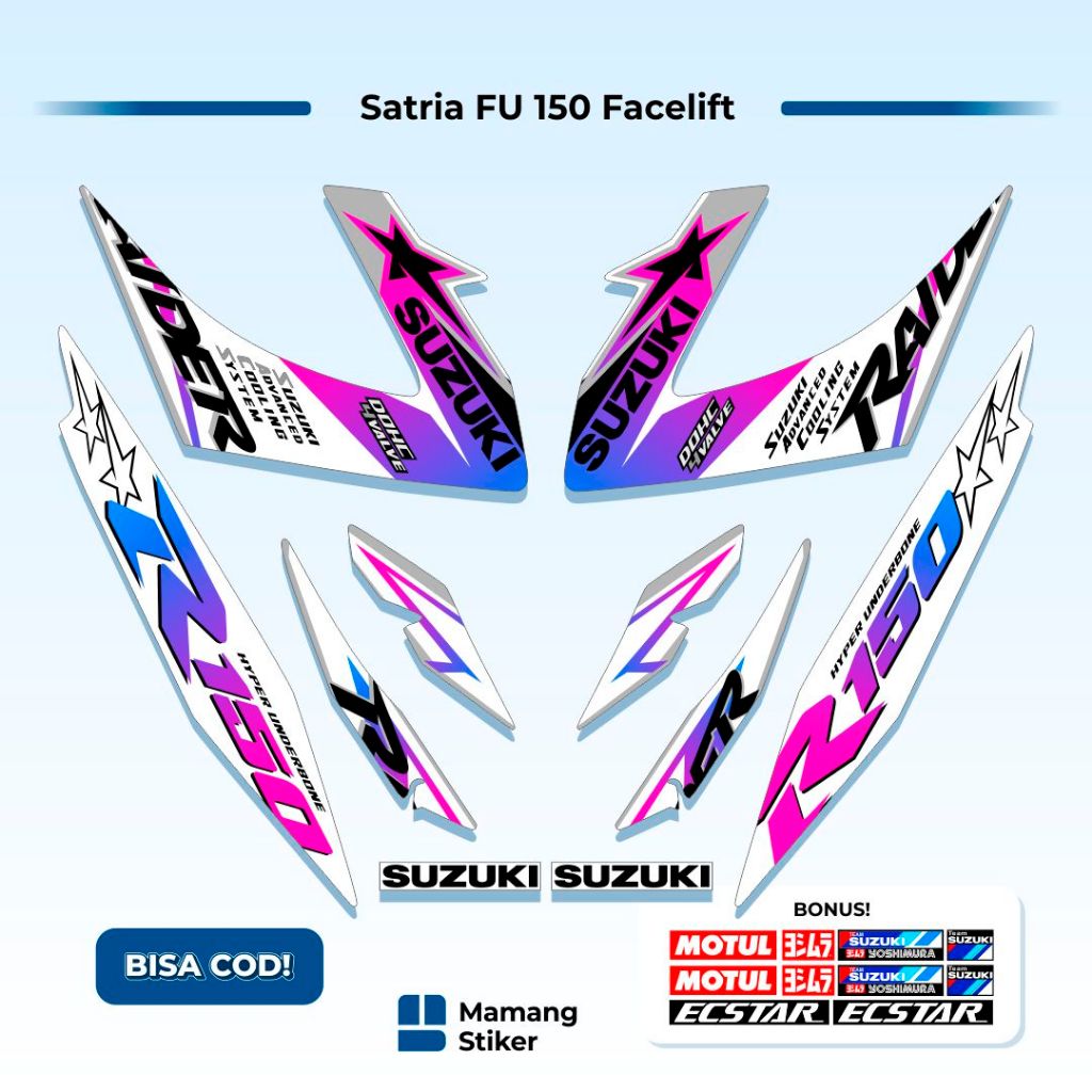 Striping Satria FU Facelift Variasi (4) Custom Tipe S Raider Original SGP Api R 150 R150 F F150 Road