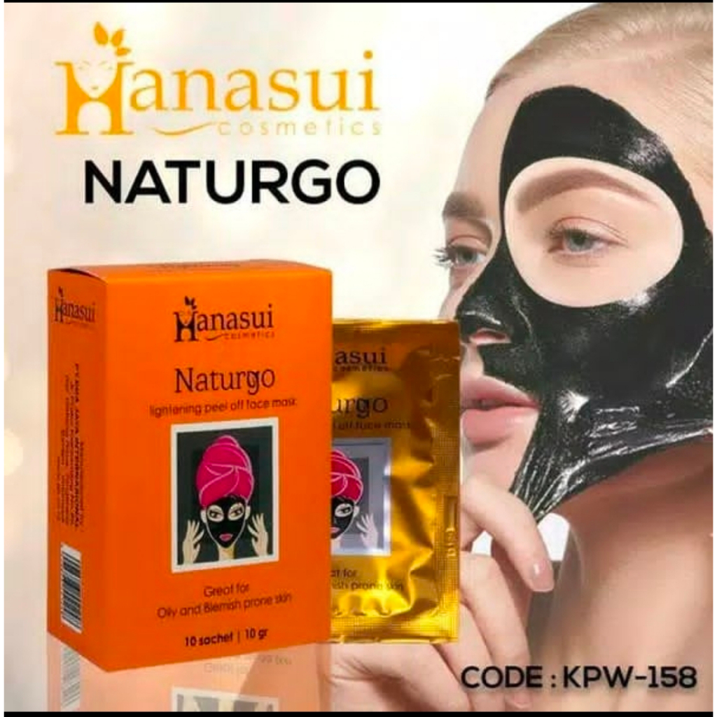 Masker wajah HANASUI NATURGO isi 10pcs/masker lumpur/masker perawatan wajah BPOM