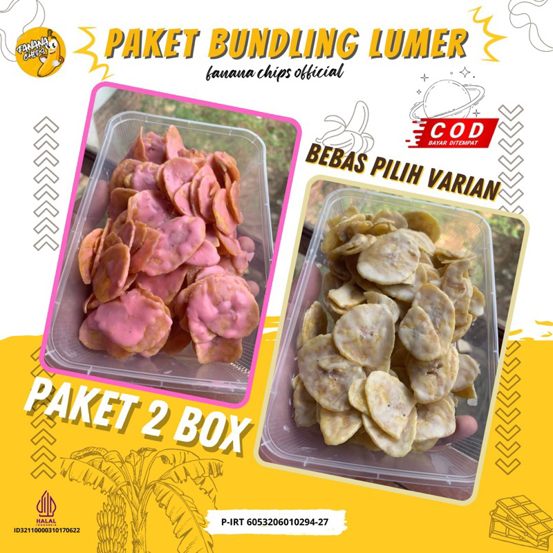

Paket 2 box keripik pisang fanana chips