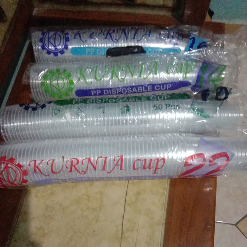 gelas cup KURNIA MOLDING.14.16.18.22 OZ datar