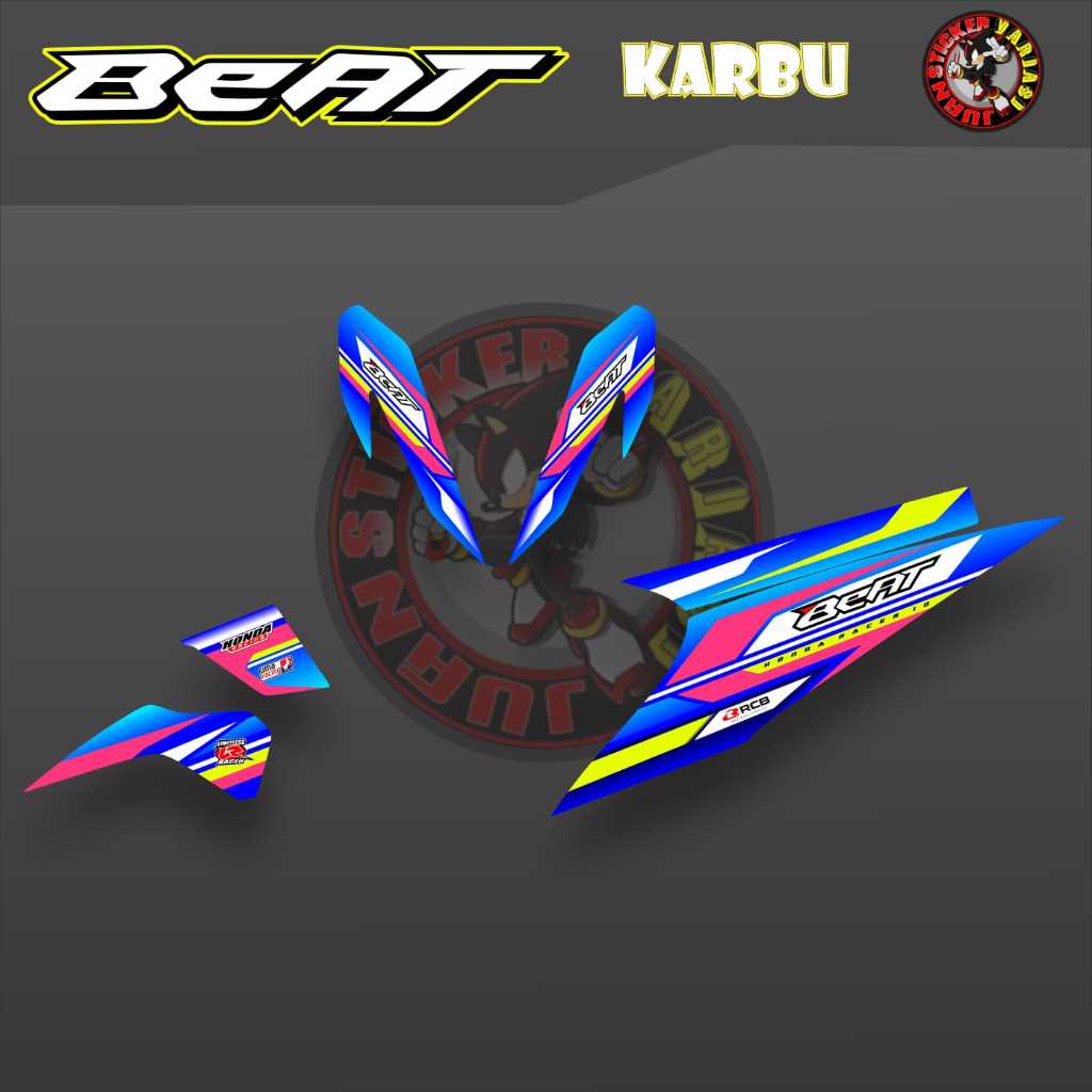 Striping Sticker Striping Beat Karbu Variasi Terbaru Hitam Putih 110 Premium Keren #Putih