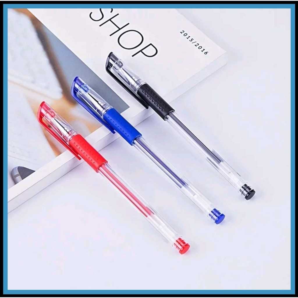 

Gel Pen Pulen Hitam Merah Biru 0,5mm Bolpoin International Standart Alat Tulis Sekolah