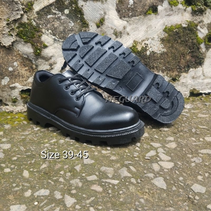 Pdh Pria Dop Sepatu Dinas Harian Pria Model Pendek Kulit Sintetis Dop Mengkilap Tali Bulat Sol Anti 