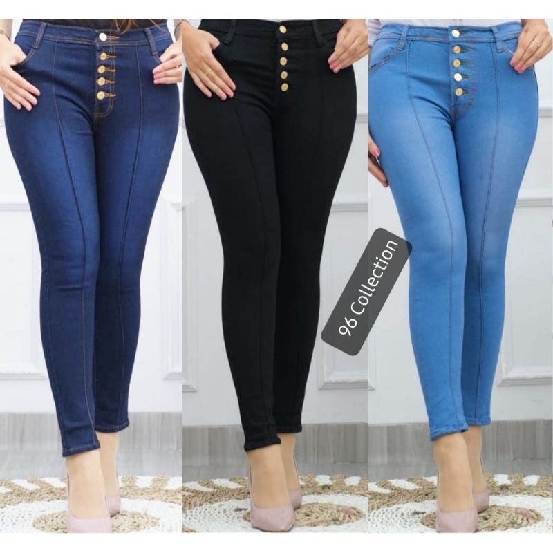 CELANA WANITA BOYFRIEND JEANS KANCING 5 / CELANA JEANS WANITA  / HW Kancing 5