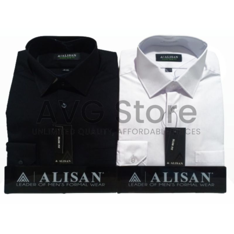 Kemeja Formal ALISAN Polos SlimFit Kemeja Pria Lengan Panjang Original