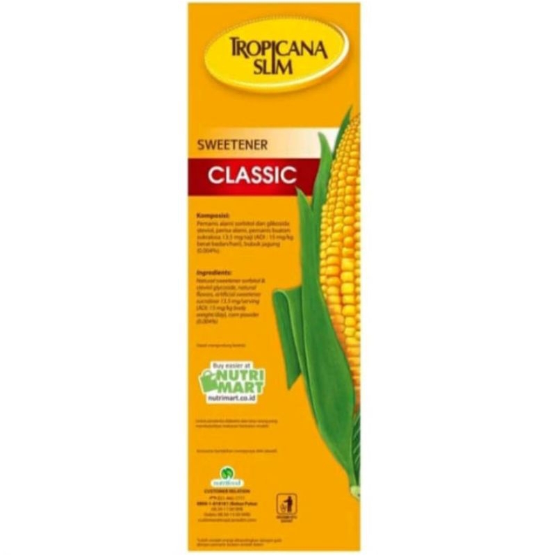 

gula tropicana slim classic 100 sachet
