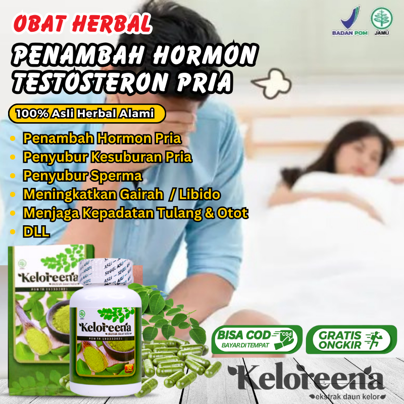 Kapsul Keloreena Herbal Penambah Hormon Laki - Laki Obat Penyubur Kesuburan Pria Obat Peningkat Horm