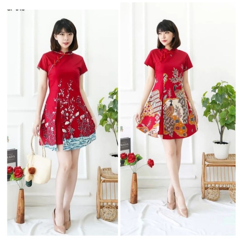 Dress batik Cheongsam murah 045