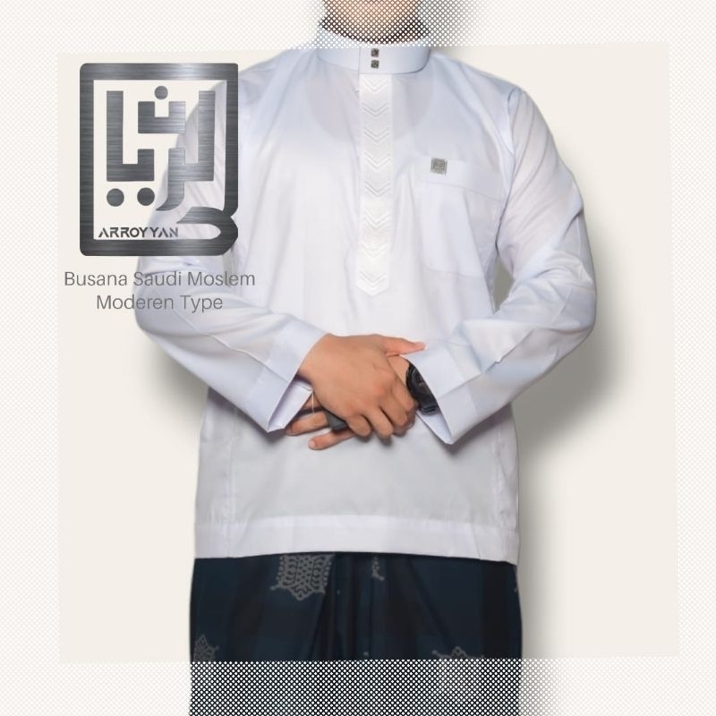 Arroyyan Exclusive Baju Koko Putih Lengan panjang Asli Martapura (KK03)
