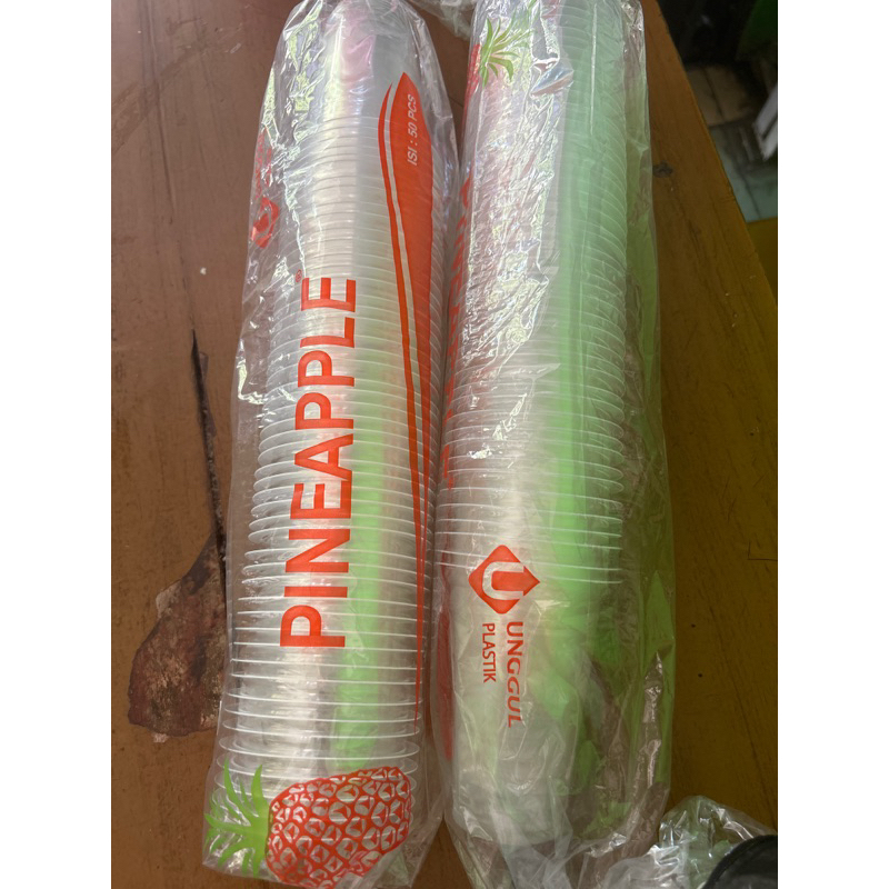 cup plastik/ gelas plastik/ gelas kopi Pineapple 220ml