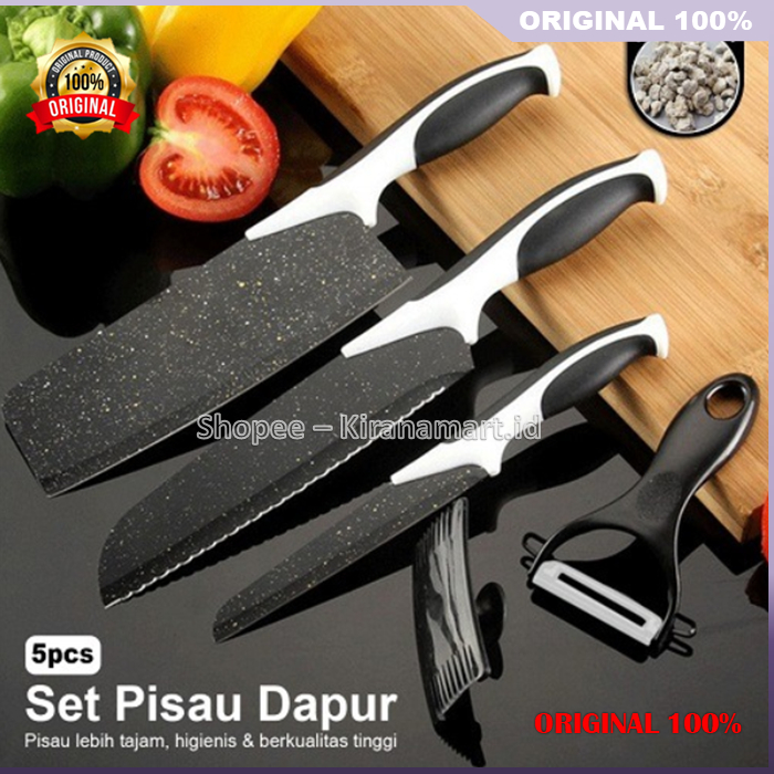 Pisau Dapur Satu Set 5 Pcs Pisau Set 5 In 1 100% ORIGINAL