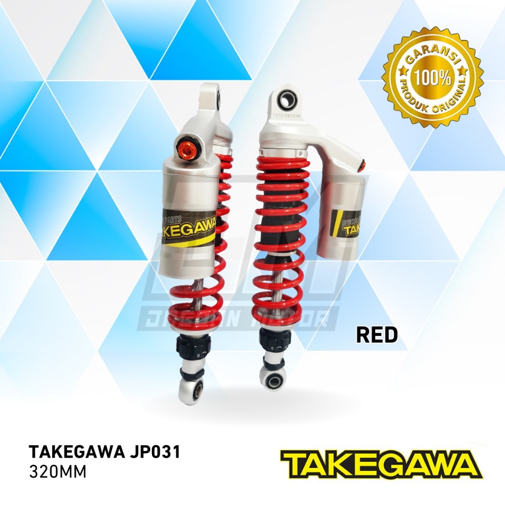Shock Tabung JP031 320MM Takegawa Forging Merah Hitam