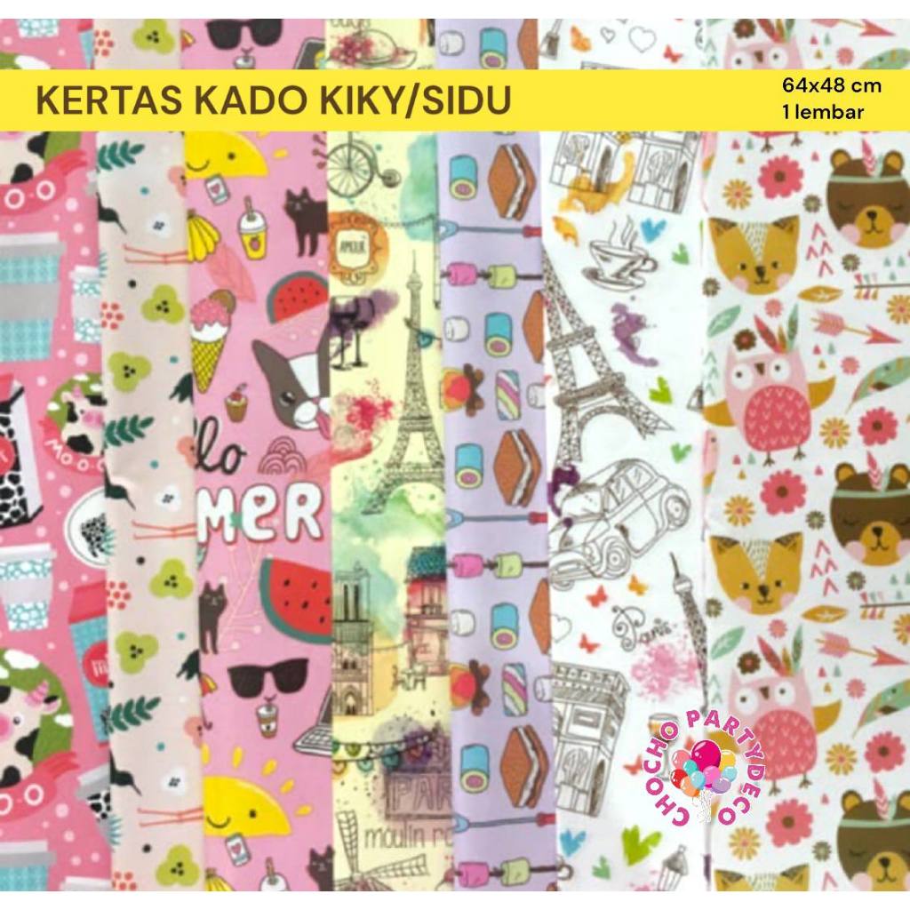 

(Min 12lbr) Kertas kado (48x68cm) - kertas kado murah kiky sidu hvs