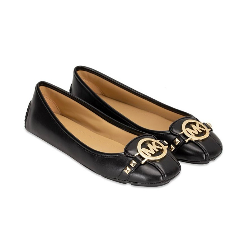 MICHAEL KORS Fulton Stud Leather Flats Black