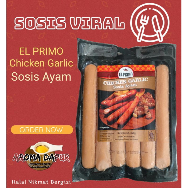 

EL Primo Sosis Ayam Bawang / Chicken Garlic Sausage 360 gram
