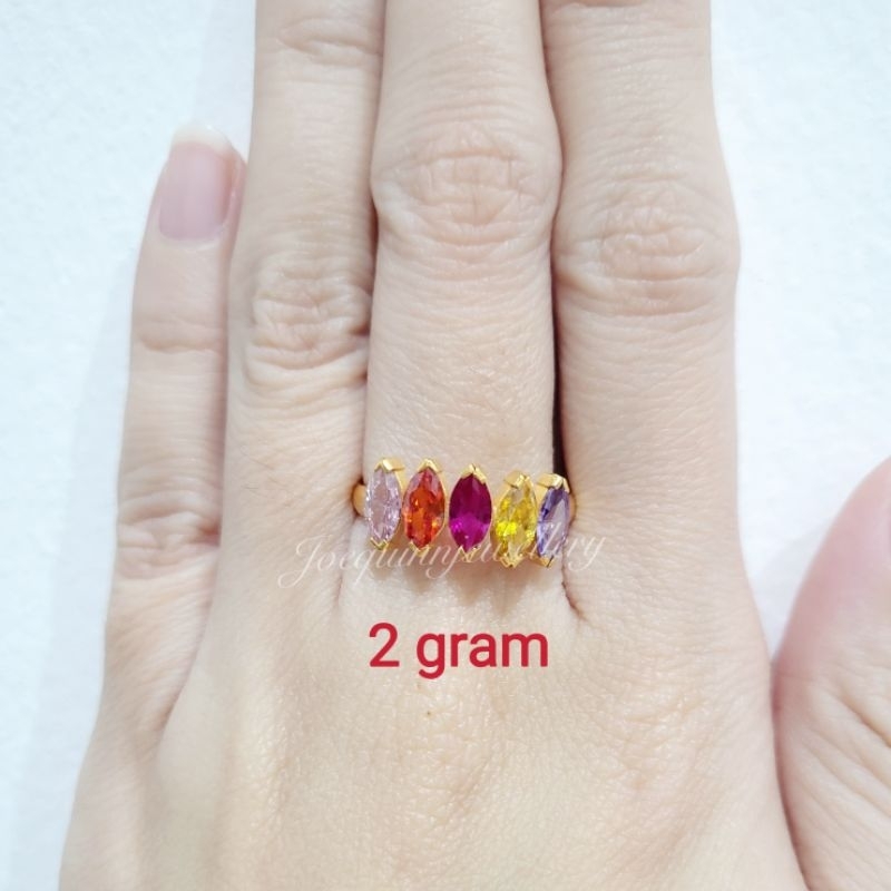 cincin rainbow emas muda 2 gram