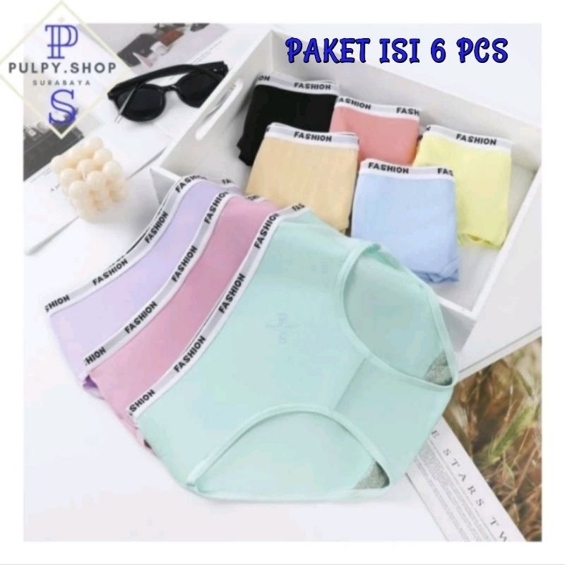 Paket 6 Pc Celana Dalam Wanita CD Underwear Undies Fashion Brief Jumbo