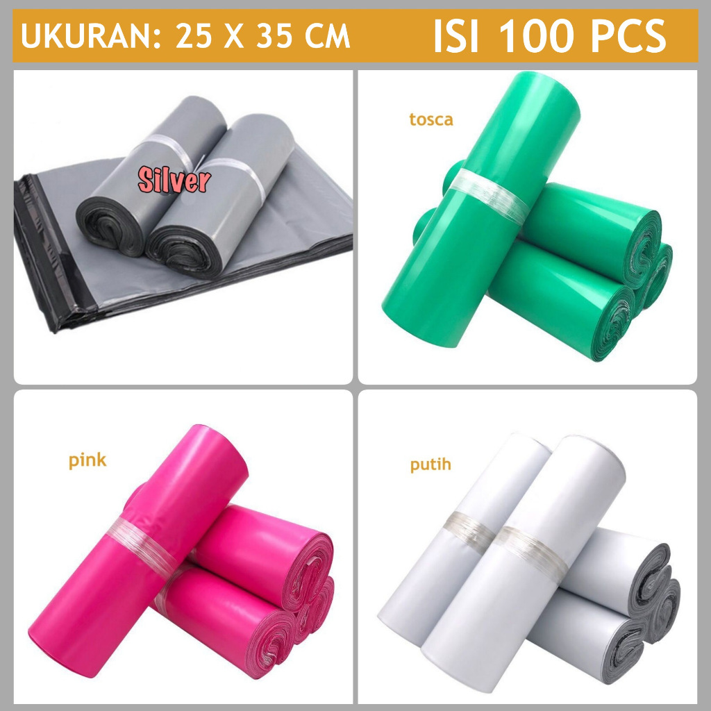 

AliMaMa - POLYMAILER 25x35 (100 PCS) - Kantong Plastik Olshop Packing Polimailer Online Shopping Bag Lem Tebal Murah Medan