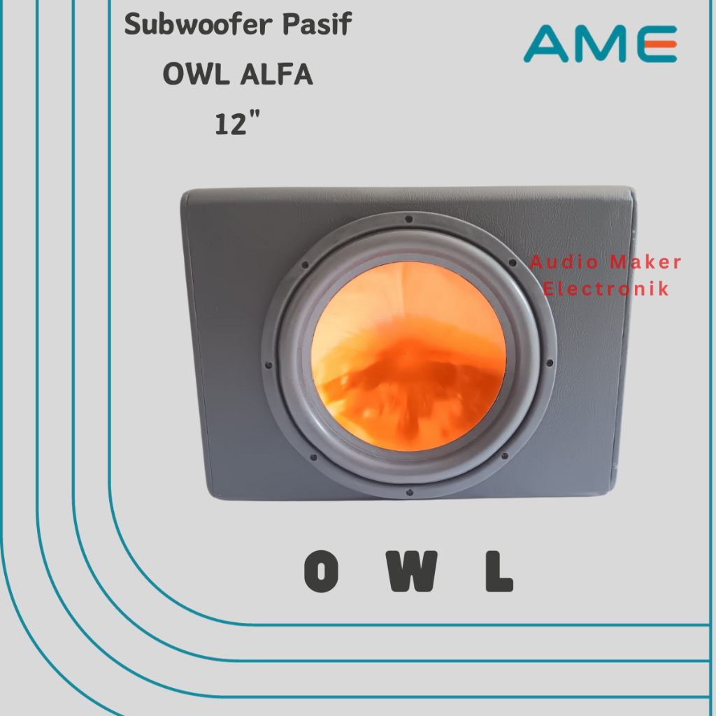 Subwoofer Pasif Mobil OWL ALFA 12 Inch Double Coil + Box Mdf 12" Tebal 1.8mm
