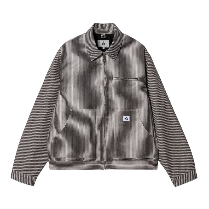 Sai - Gloom Work Jacket Hickory Zipper