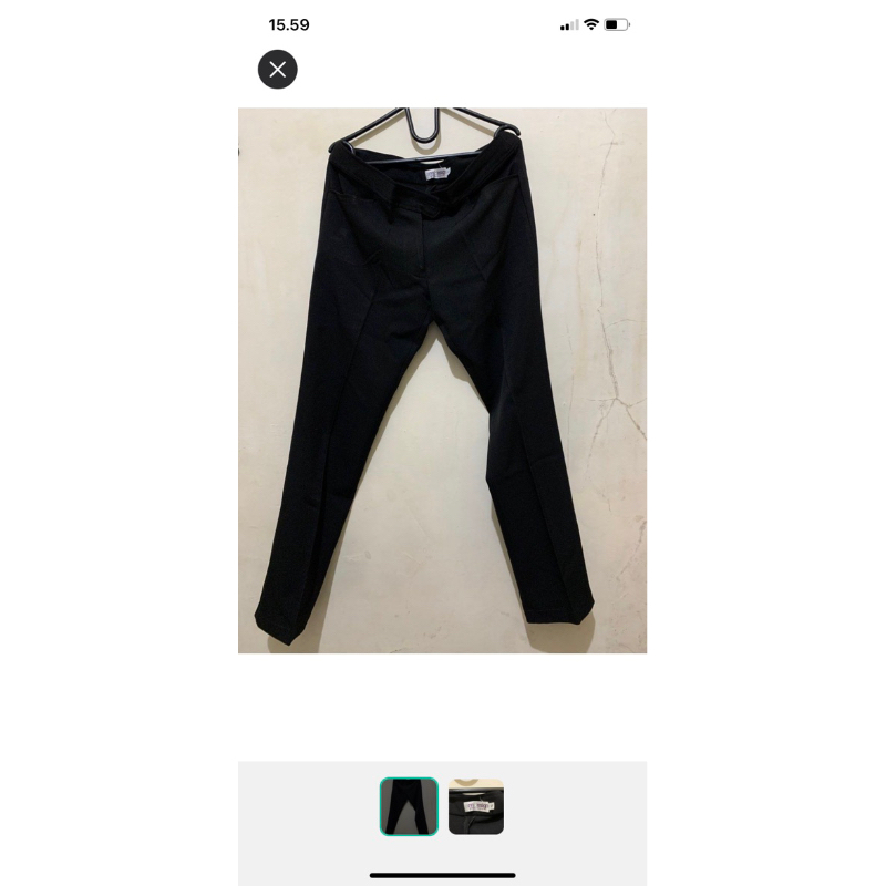 celana bahan ann design hitam