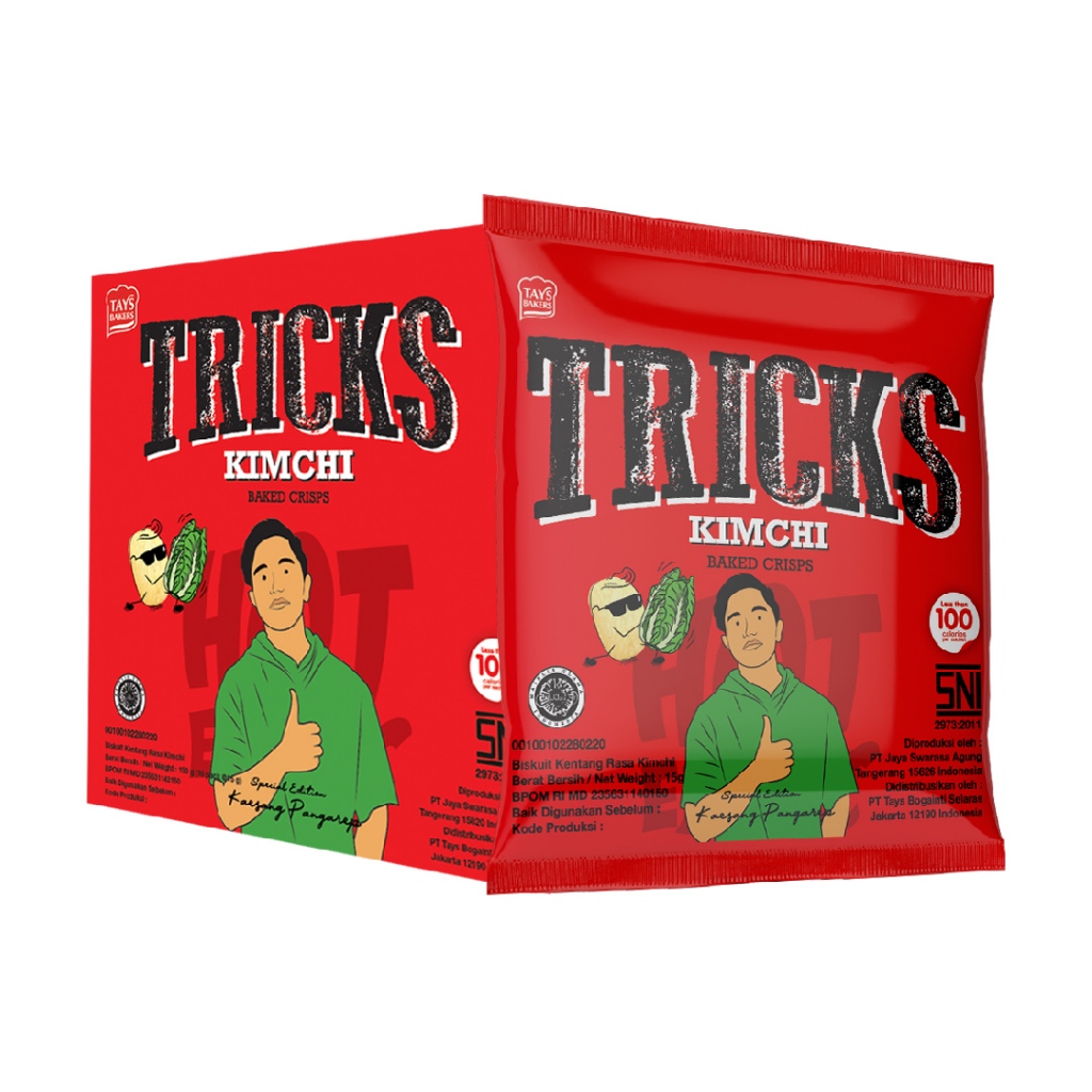 

Tricks Biskuit Kentang Potato Baked Chips 10pcs x 12gr Rasa Kimchi