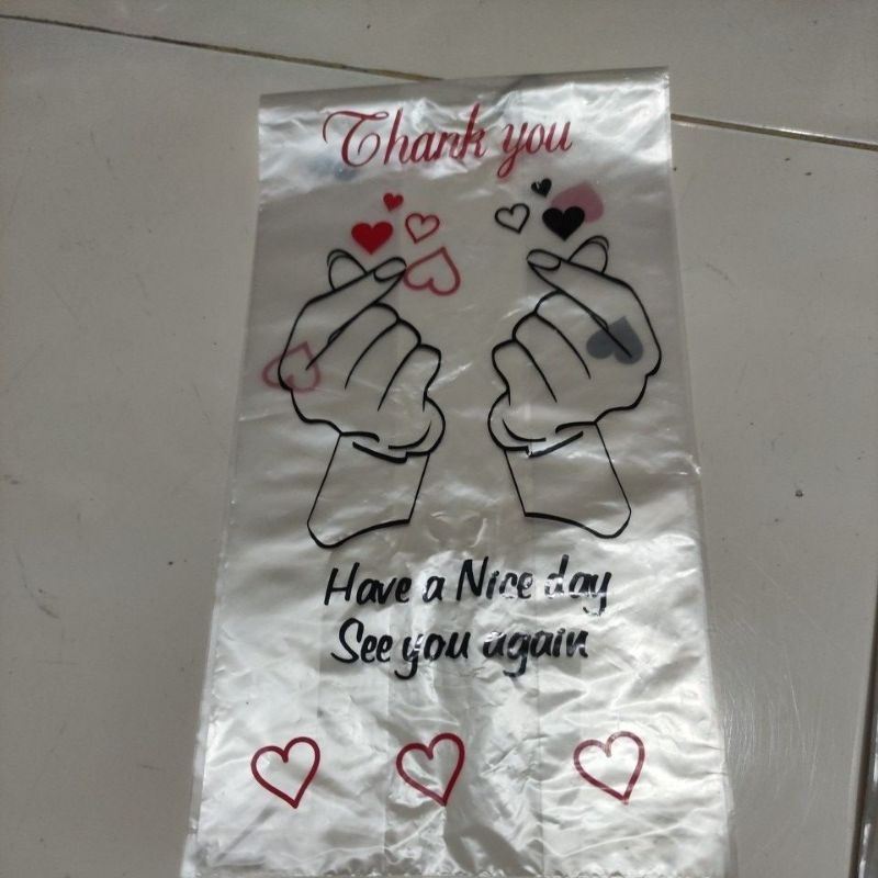 Kantong plastik 2 Gelas Motif Thank You