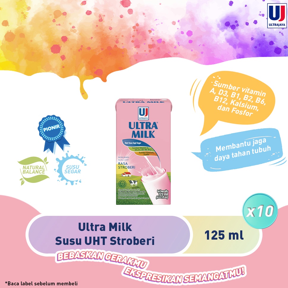 

Cuci gudang Ultra Milk Susu UHT Stroberi 125ml Paket isi 1pcs