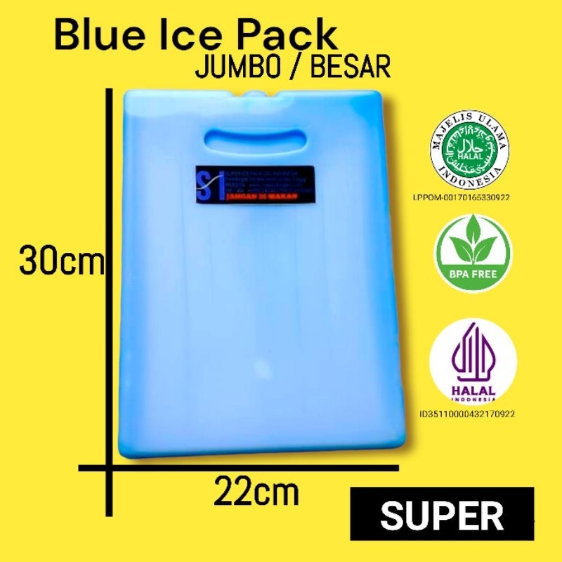 ice pack jumbo 22 x 30 x 3cm BESAR ice gel blue besar jumbo termurah dan berkualitas - pendingin es krim ice cream - pendingin cooler bag asi - cooler styrofoam box - pendingin udara ruangan kipas angin ac - blue ice pack besar SEMI Finish