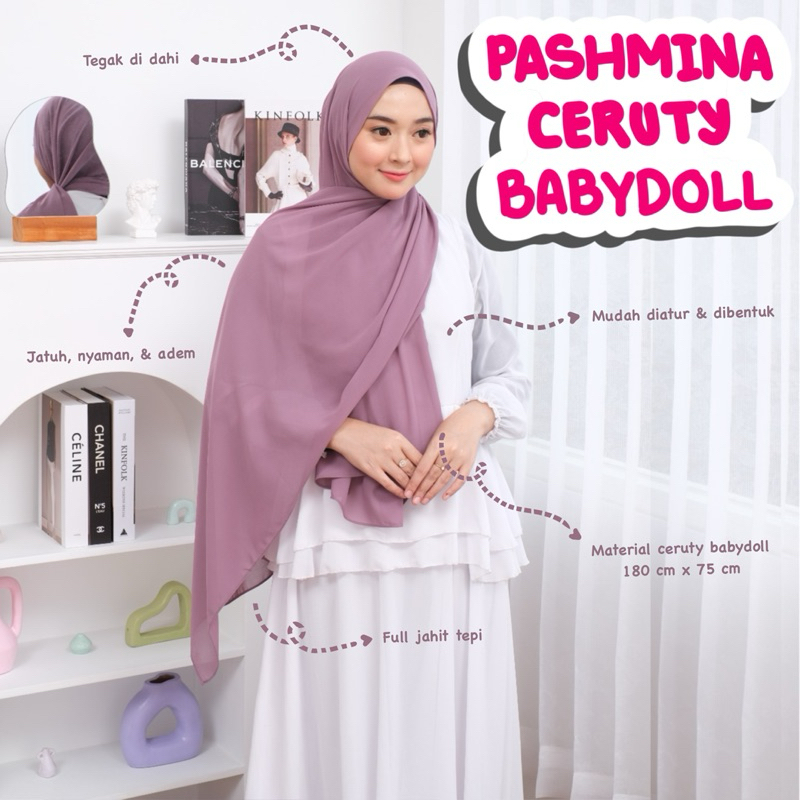 Pashmina Ceruty Babydoll | Pashmina Malay Ceruty Babydoll
