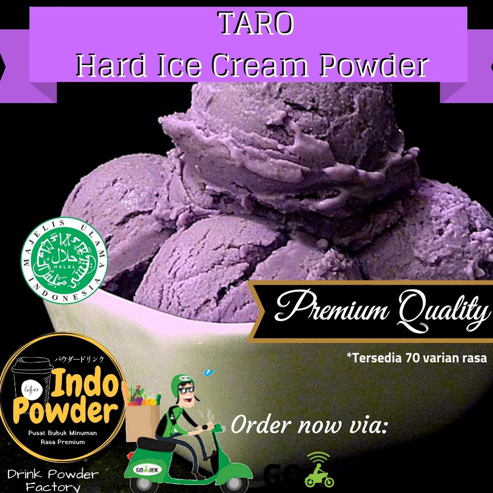

Cuci gudang Taro HARD ICE CREAM Powder 1Kg Bubuk Ice Cream Taro 1Kg