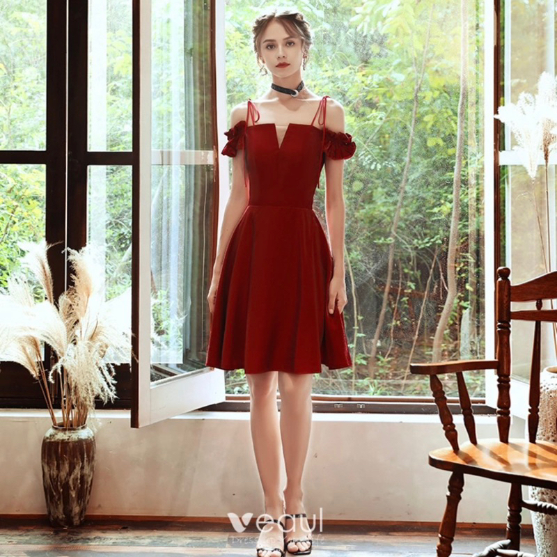 ROZE DRESS - Dress pesta wanita A line midi sabrina off shoulder baju party big size jumbo ukuran be