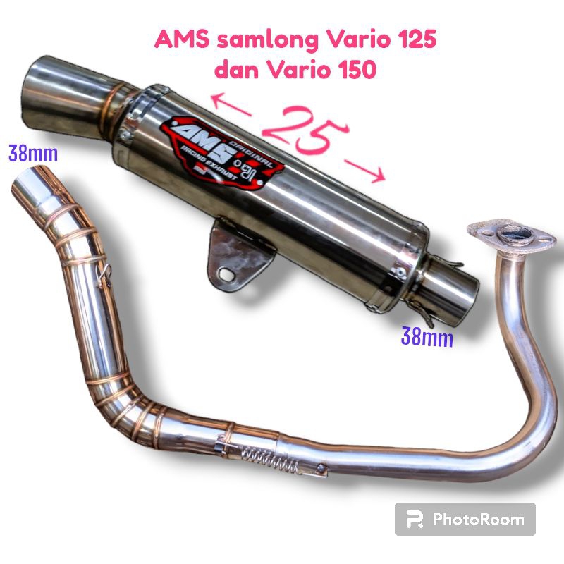 Knalpot Vario samlong Vario 125 dan 150 dm38 drag samlong