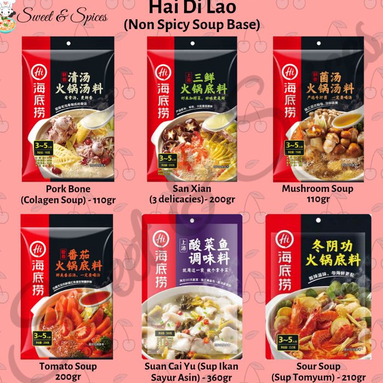 

GROSIR MURAH Haidilao Bumbu Shabu Mala Hotpot Sup Hai Di Lao Soup Seasoning