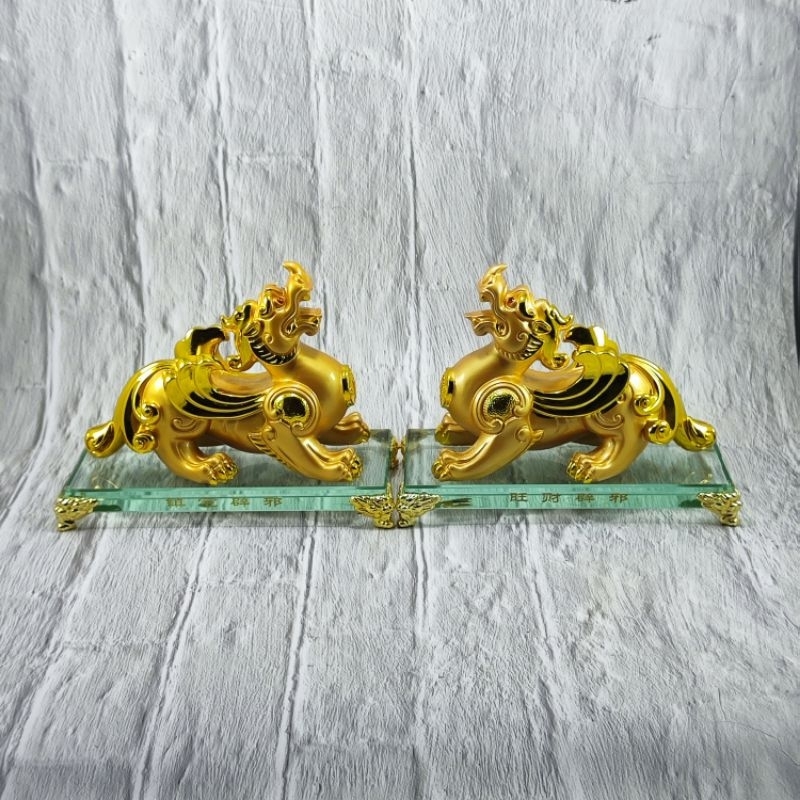 SEPASANG PATUNG PIXIU GOLD T14